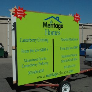 home builder trailer sign