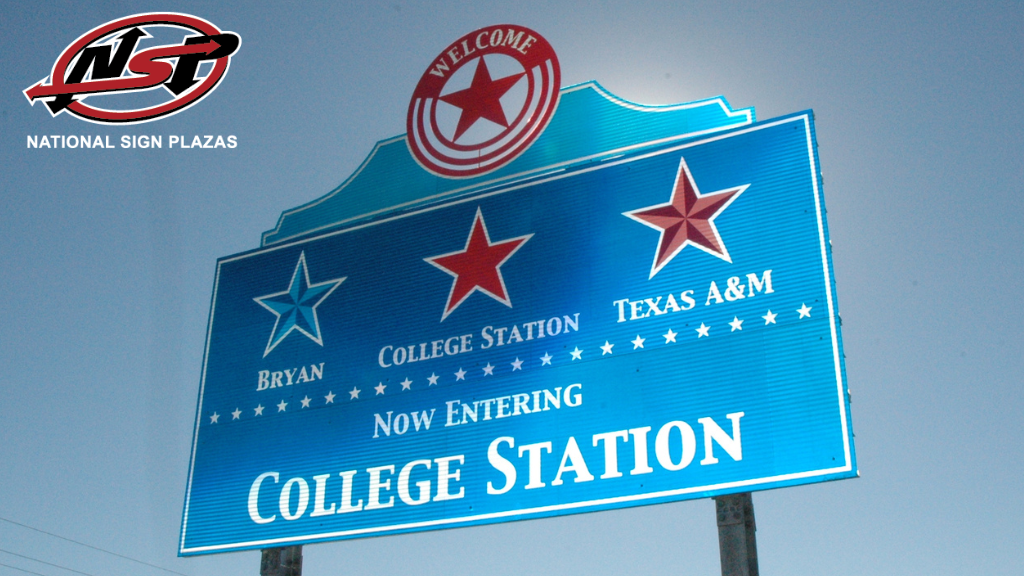 university wayfinding sign in texas