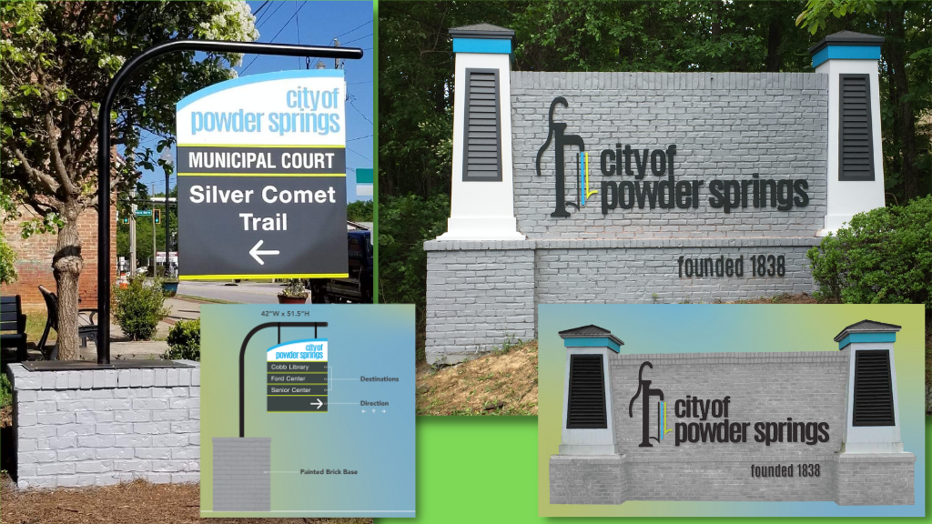 wayfinding signs with civic branding in georgia