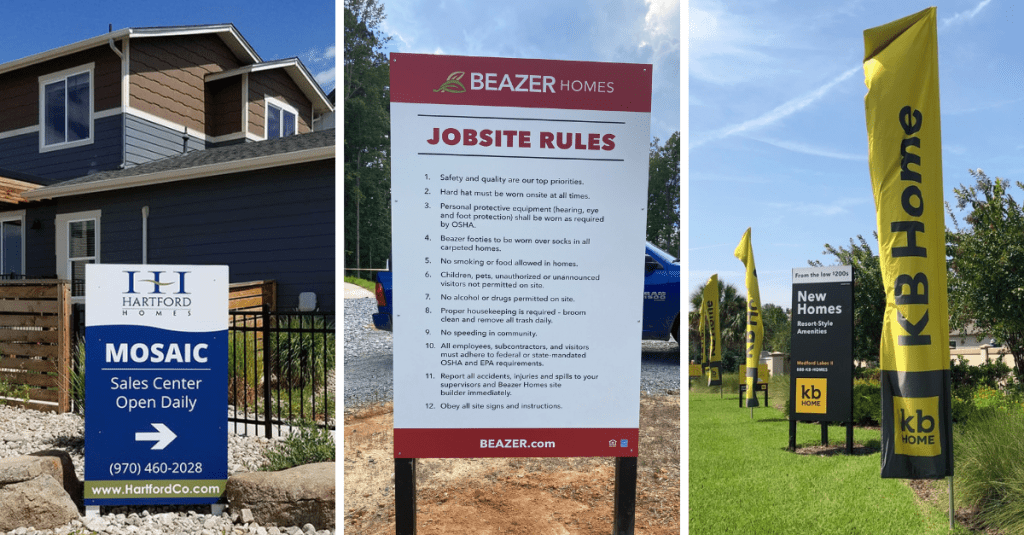 home builder onsite signs